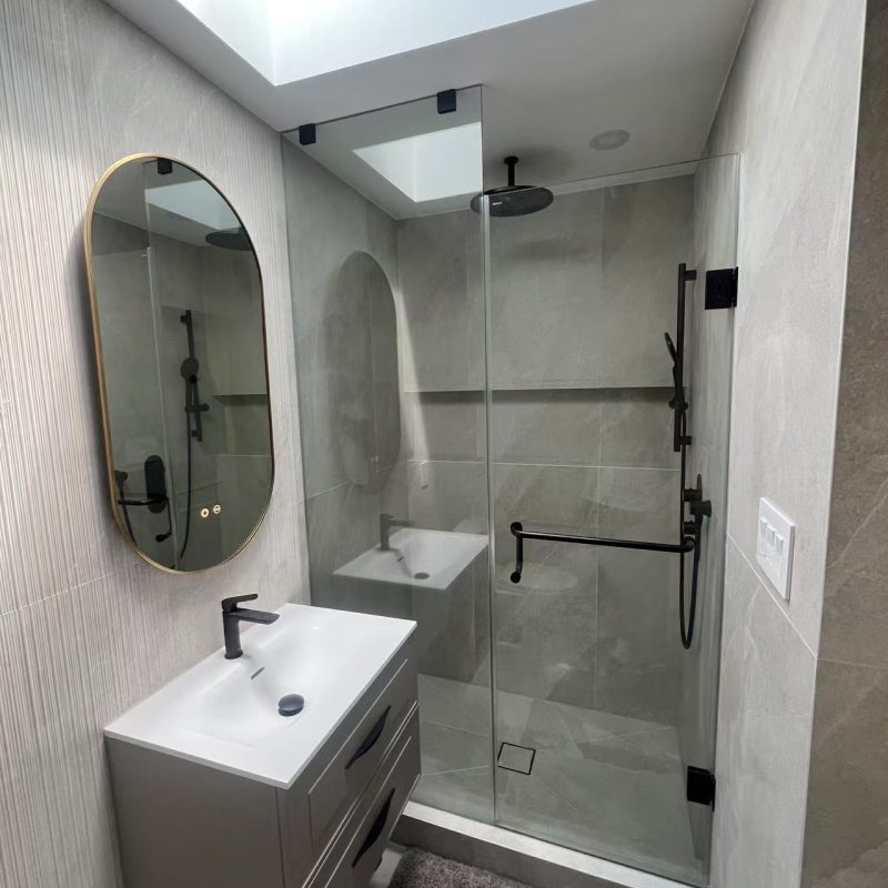 skylight and free standing shower
