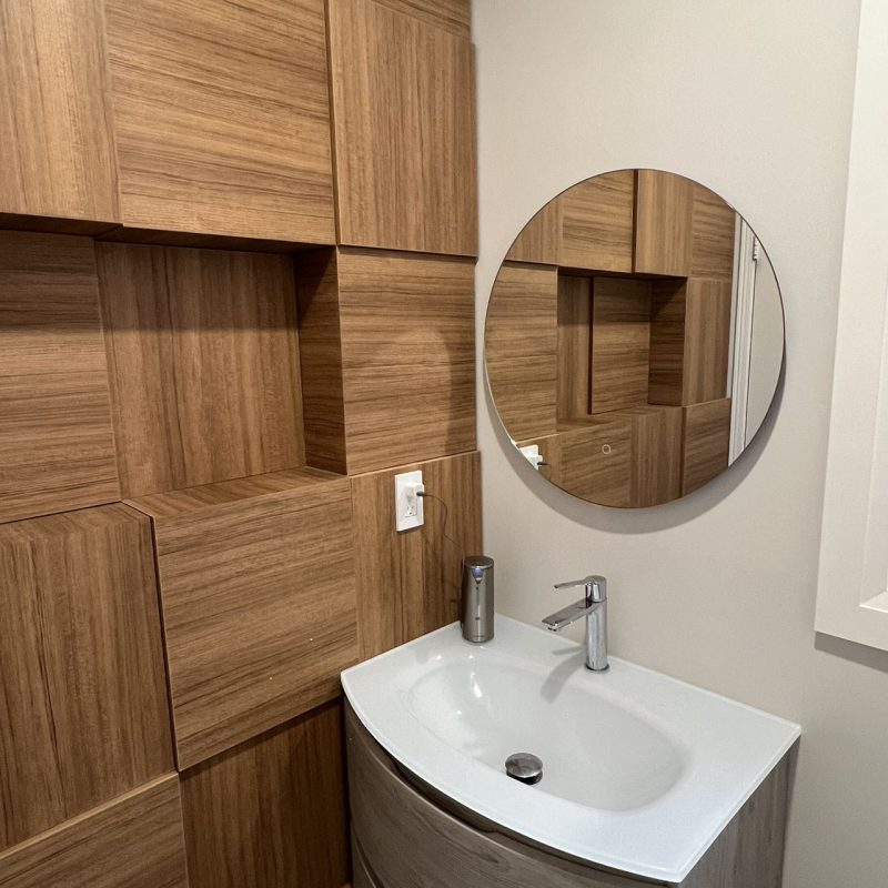 powder room 3D feature wall