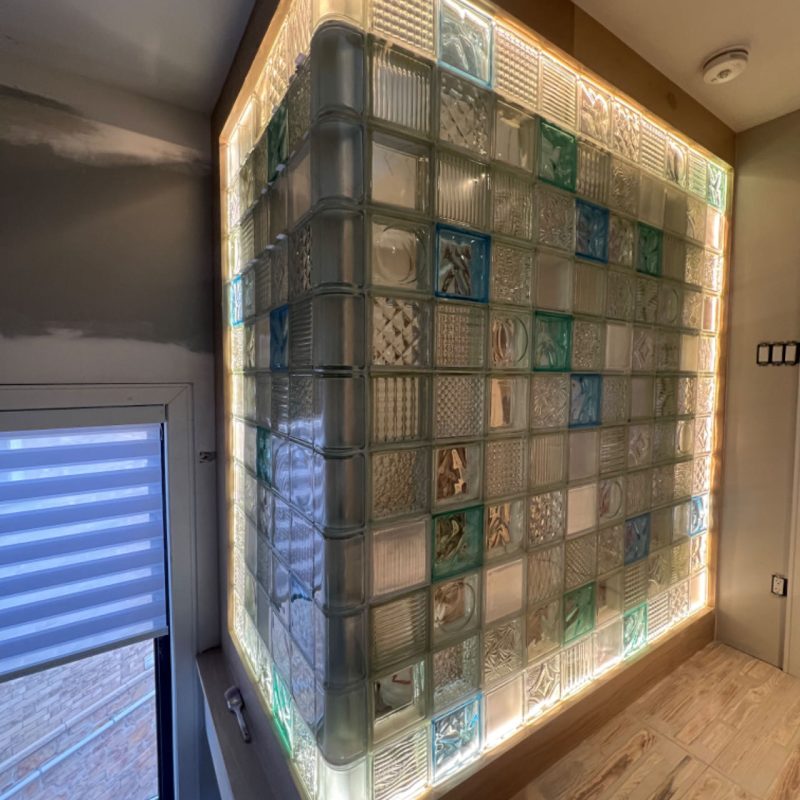 Glassblock partition wall