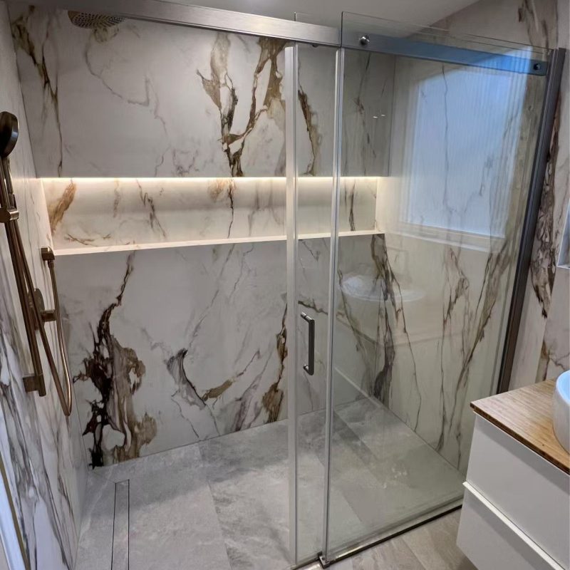 sintered stone shower wall