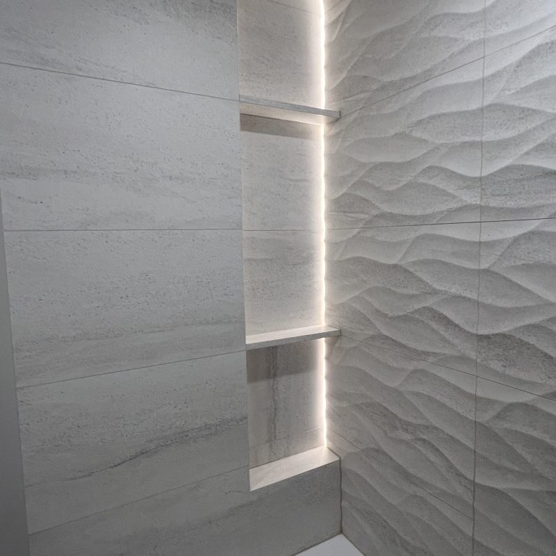 mitre cut vertical soap niche