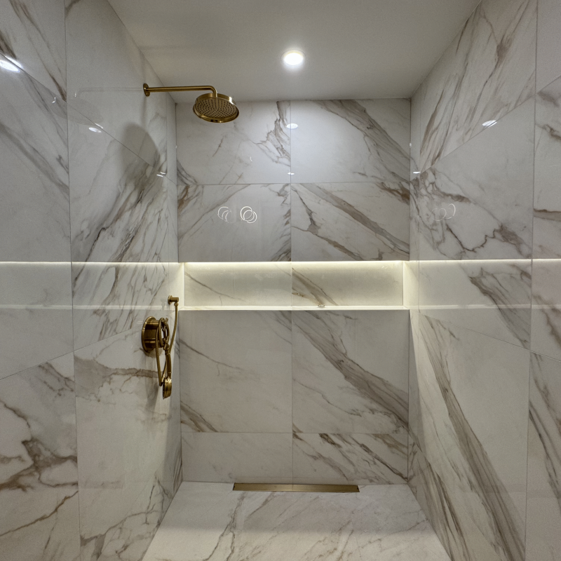 spacious shower area